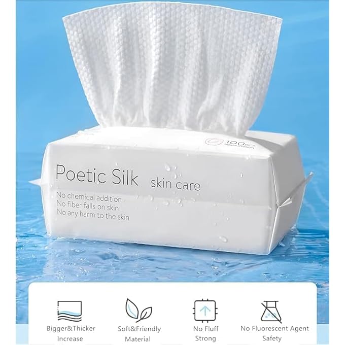 JOEBO DISPOSABLE FACE TOWEL, 200PCS COTTON TISSUE SOFT DRY WIPES,SIMPLE WET AND DRY CLEANSING FACE TOWEL,WET DUAL PORTABLE USE FOR SENSITIVE SKIN & BABY & MAKEUP REMOVER & PERSONAL CARE (2 PACK=200PCS) - Image 3